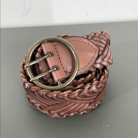 Cleo + Wolf Women's Braided Leather Belt Sz M - Picture 1 of 6